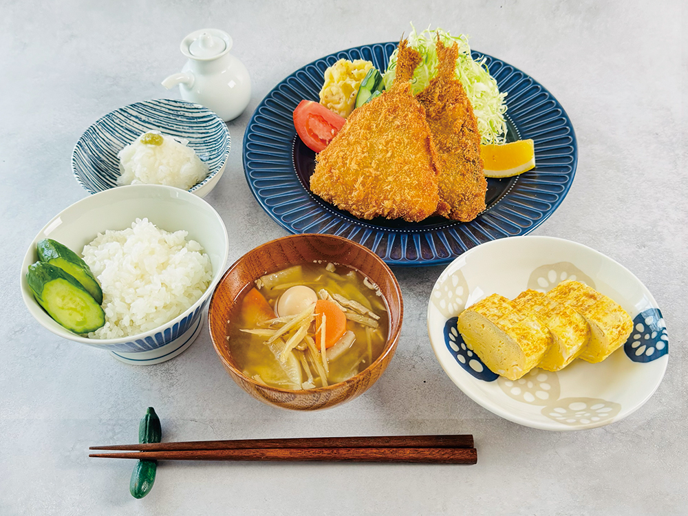 アジフライと矢場とん汁のセット
